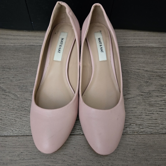 Matt & Nat ABELIA Pink Blossom Smooth Vegan Leather pumps Mirrored Heel 10 - Picture 7 of 12